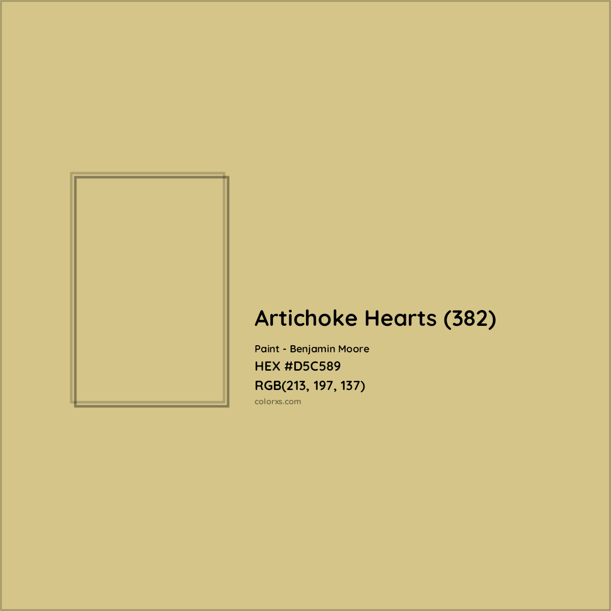 HEX #D5C589 Artichoke Hearts (382) Paint Benjamin Moore - Color Code