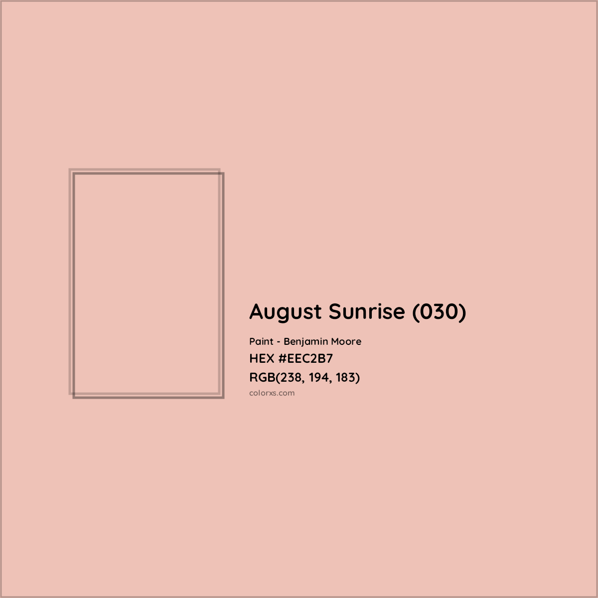 HEX #EEC2B7 August Sunrise (030) Paint Benjamin Moore - Color Code