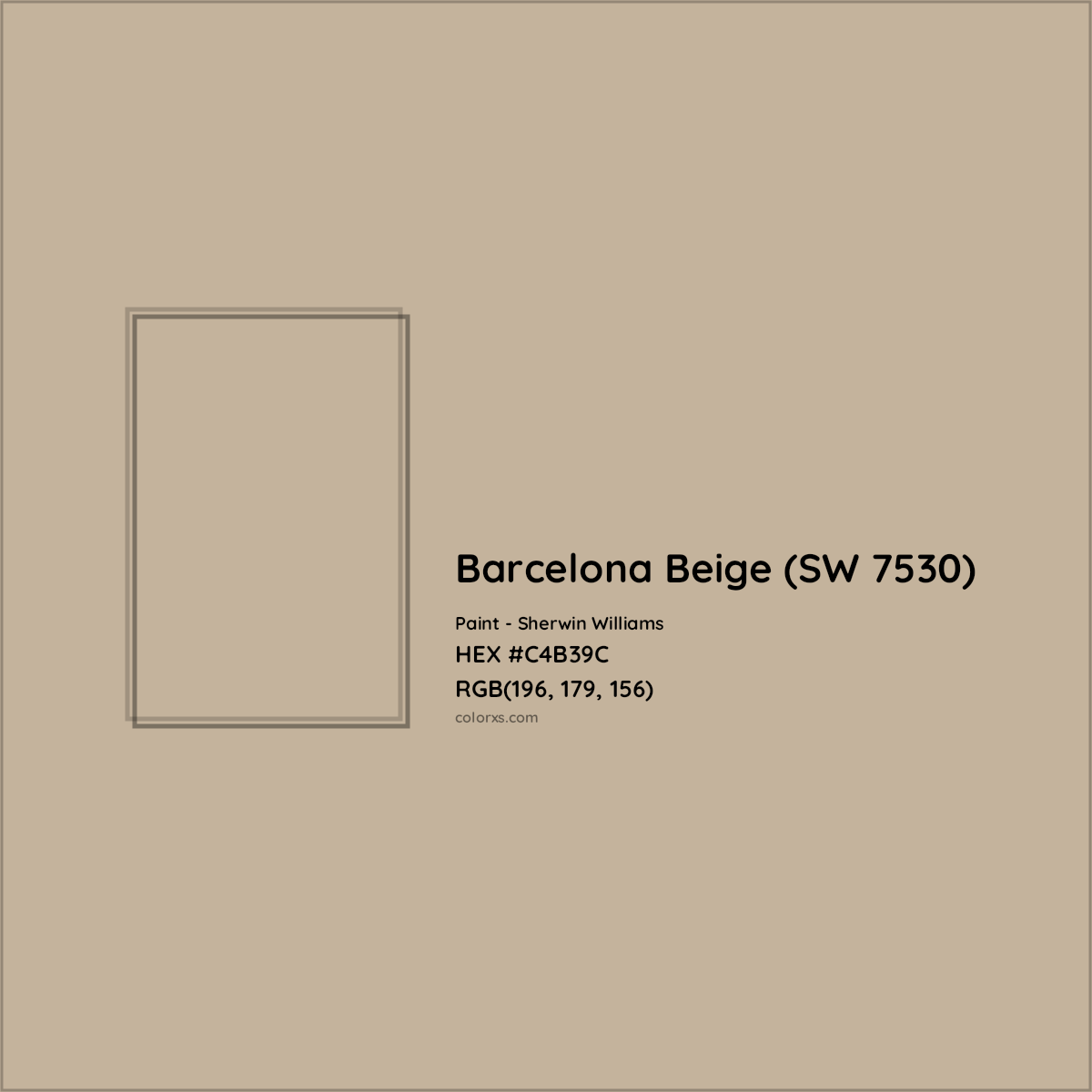 HEX #C4B39C Barcelona Beige (SW 7530) Paint Sherwin Williams - Color Code