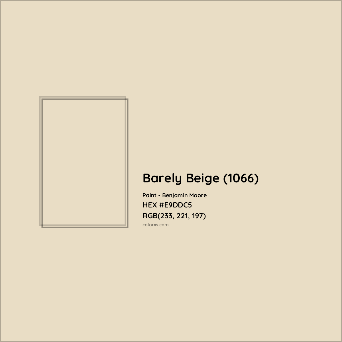 Benjamin Moore Barely Beige (1066) Paint color codes, similar paints and  colors 