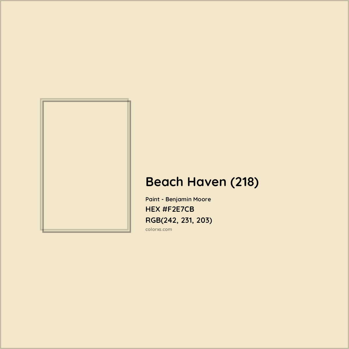 HEX #F2E7CB Beach Haven (218) Paint Benjamin Moore - Color Code