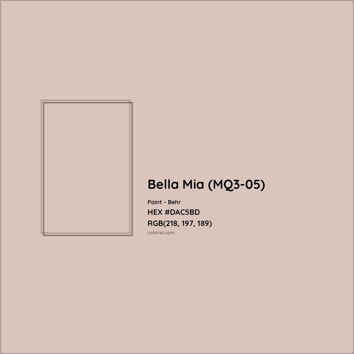 HEX #DAC5BD Bella Mia (MQ3-05) Paint Behr - Color Code