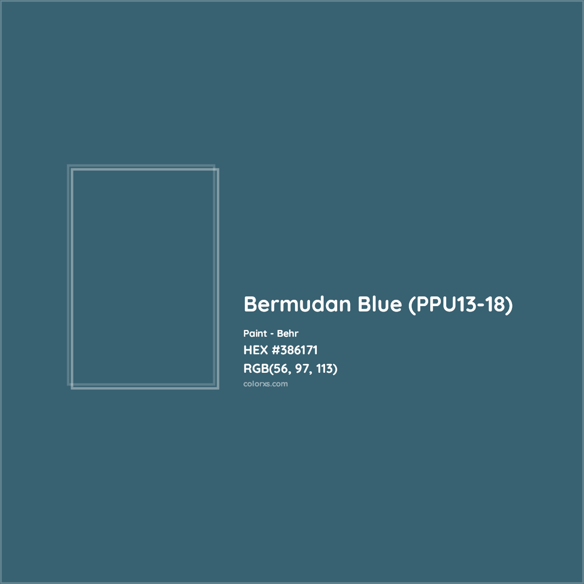 HEX #386171 Bermudan Blue (PPU13-18) Paint Behr - Color Code