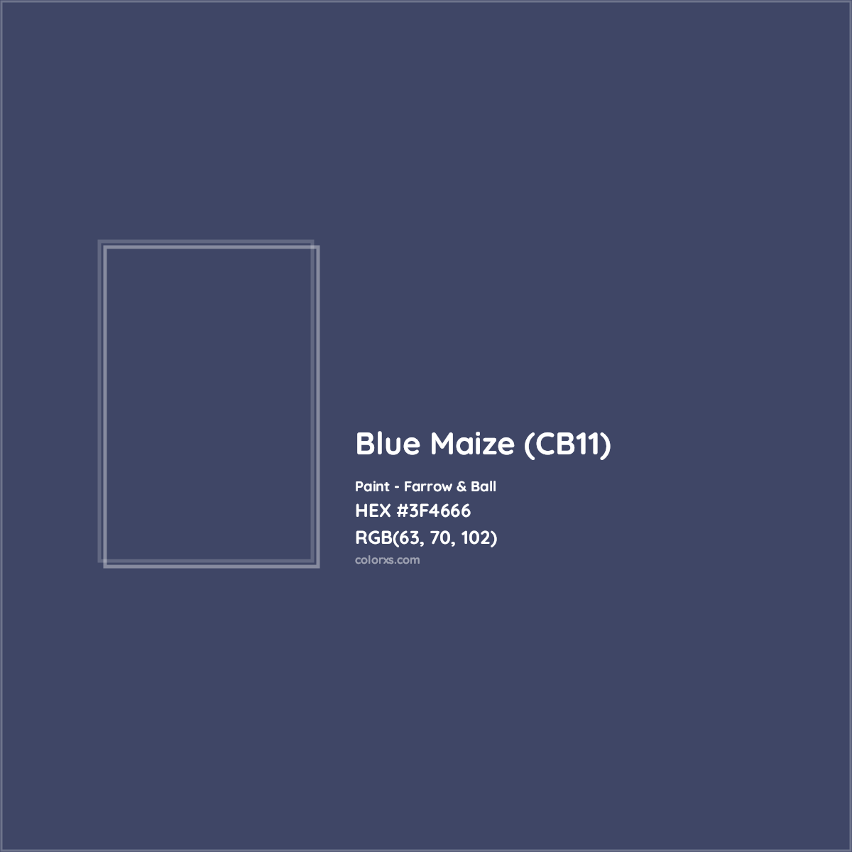 HEX #3F4666 Blue Maize (CB11) Paint Farrow & Ball - Color Code