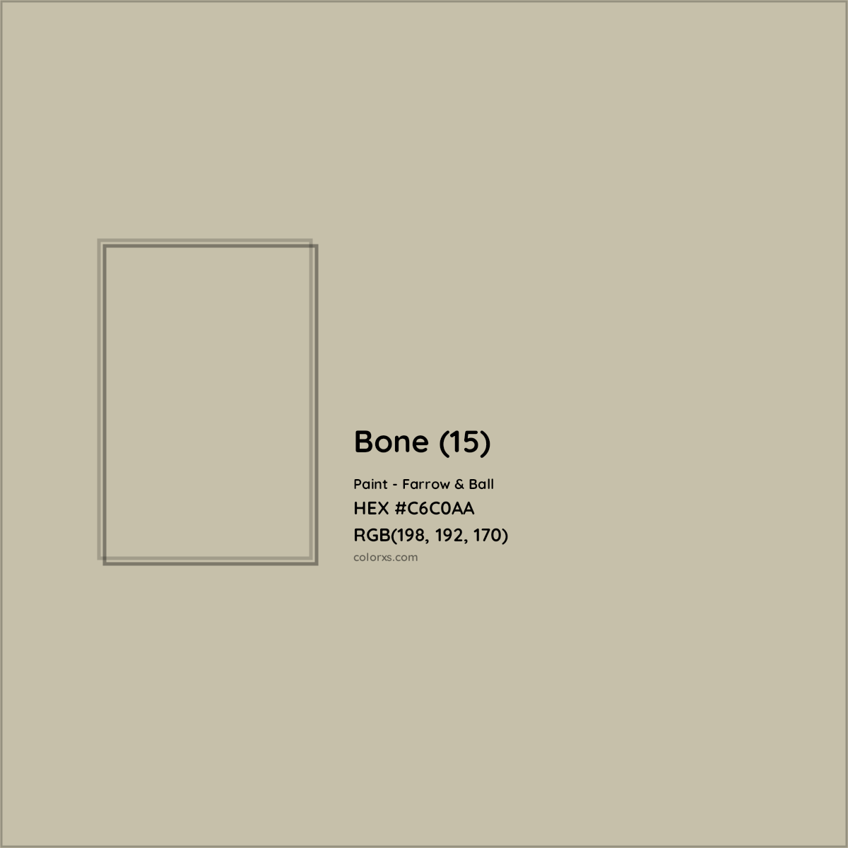 HEX #C6C0AA Bone (15) Paint Farrow & Ball - Color Code