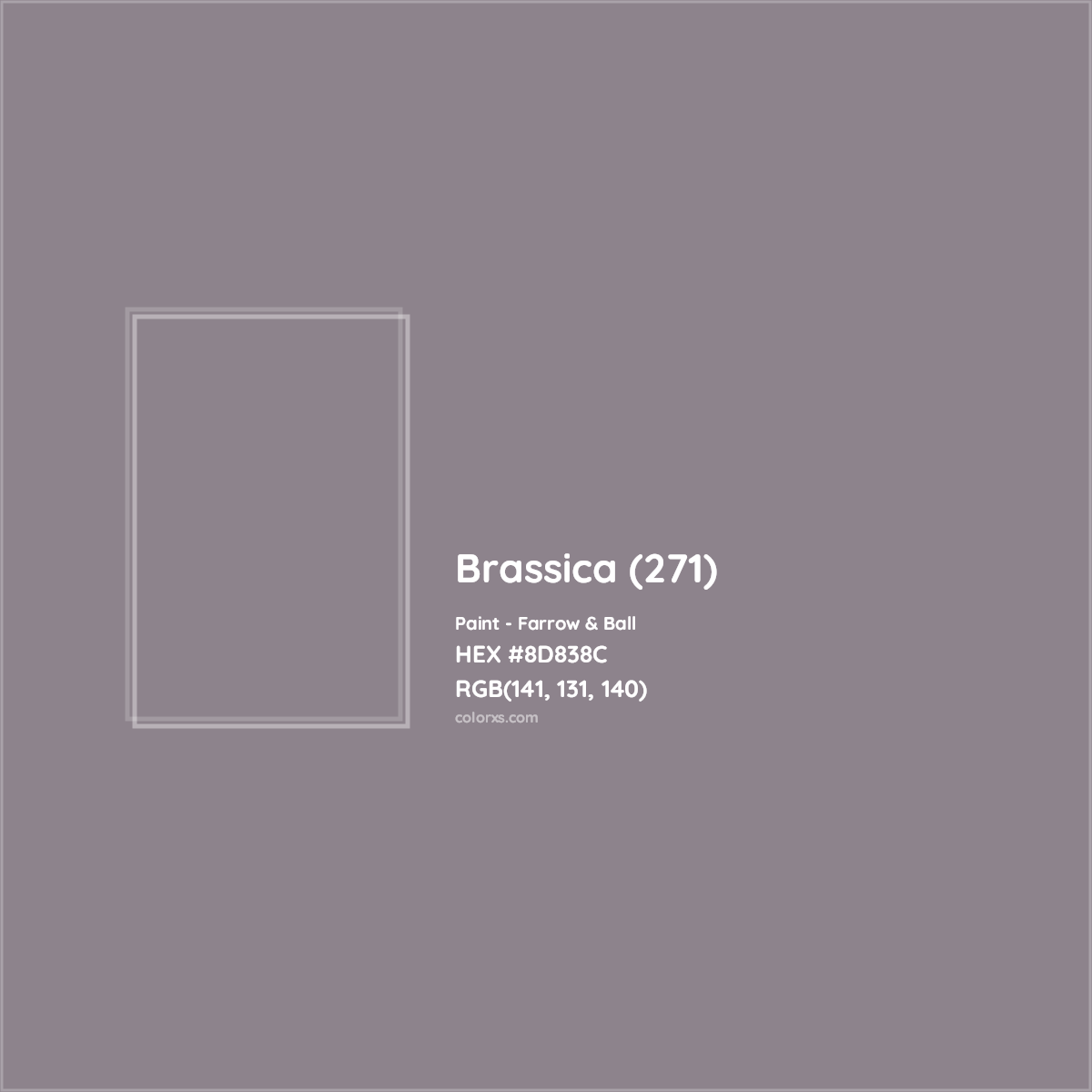 HEX #8D838C Brassica (271) Paint Farrow & Ball - Color Code