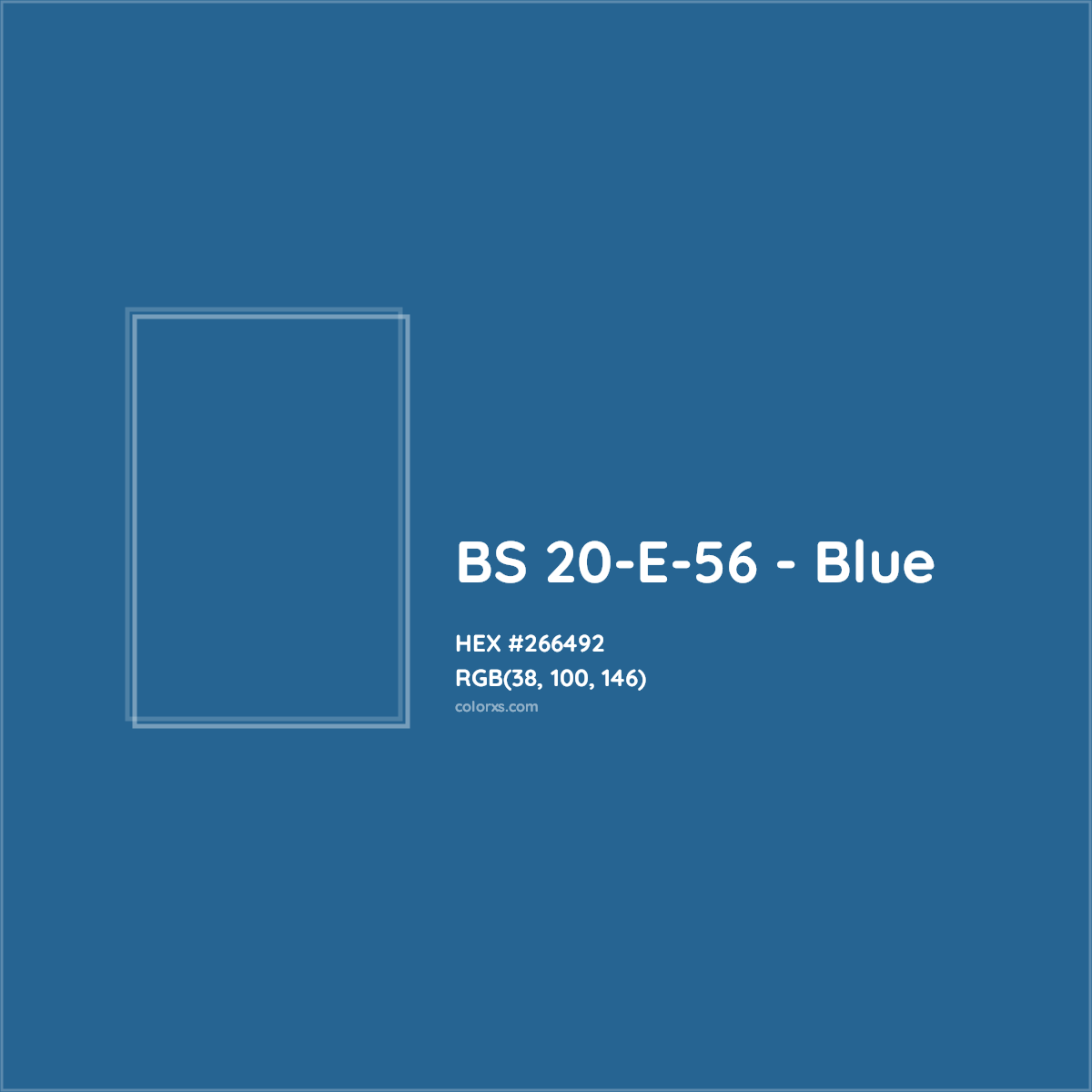 HEX #266492 BS 20-E-56 - Blue CMS British Standard 4800 - Color Code