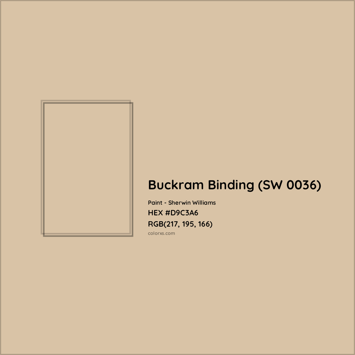 HEX #D9C3A6 Buckram Binding (SW 0036) Paint Sherwin Williams - Color Code