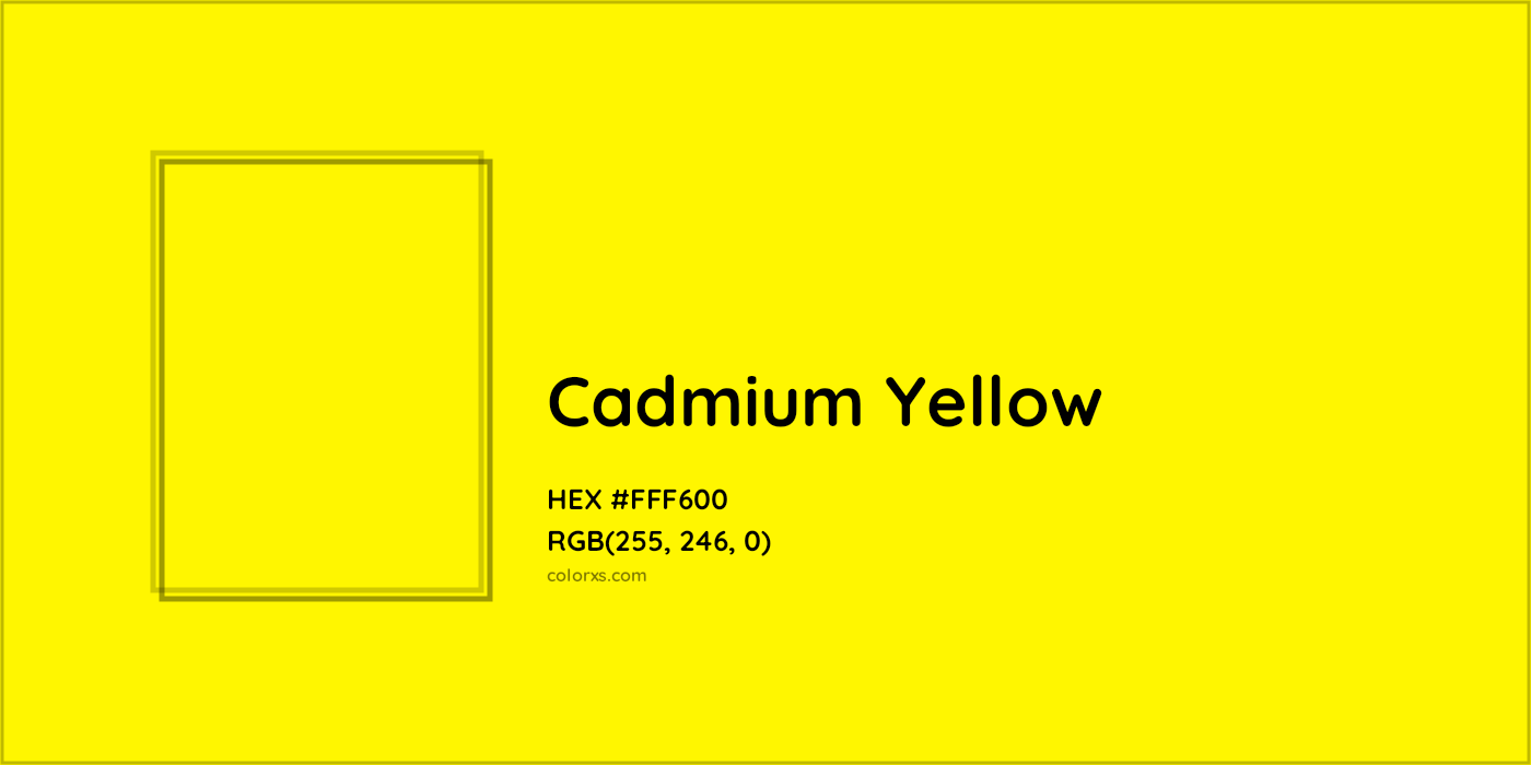 HEX #FFF600 Cadmium Yellow Color - Color Code