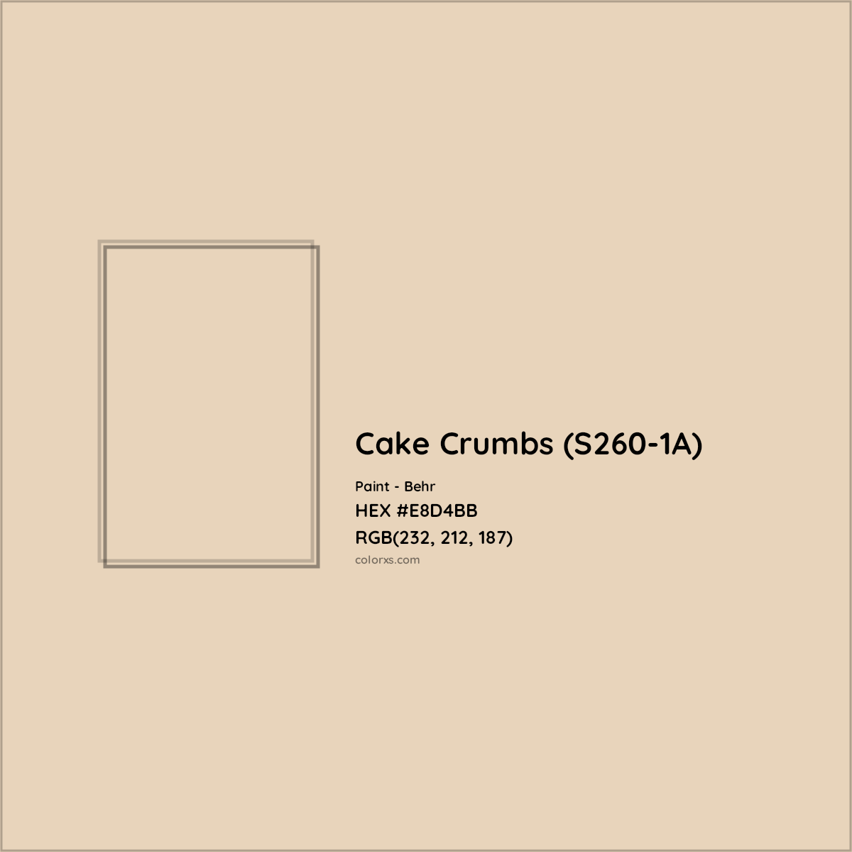 HEX #E8D4BB Cake Crumbs (S260-1A) Paint Behr - Color Code
