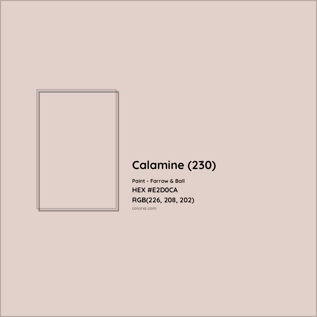 HEX #E2D0CA Calamine (230) Paint Farrow & Ball - Color Code