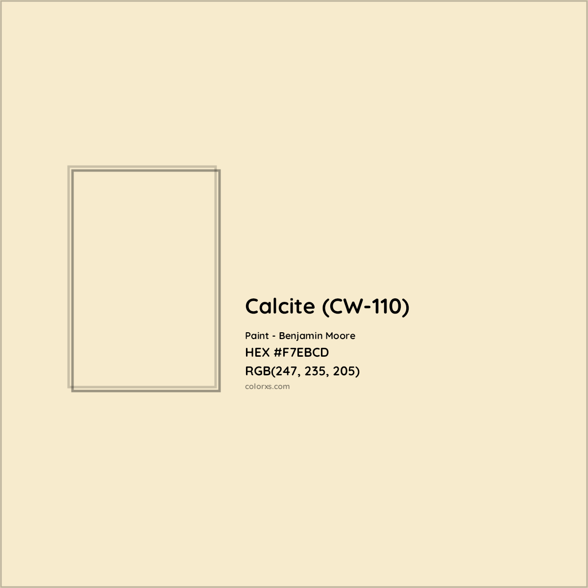 HEX #F7EBCD Calcite (CW-110) Paint Benjamin Moore - Color Code