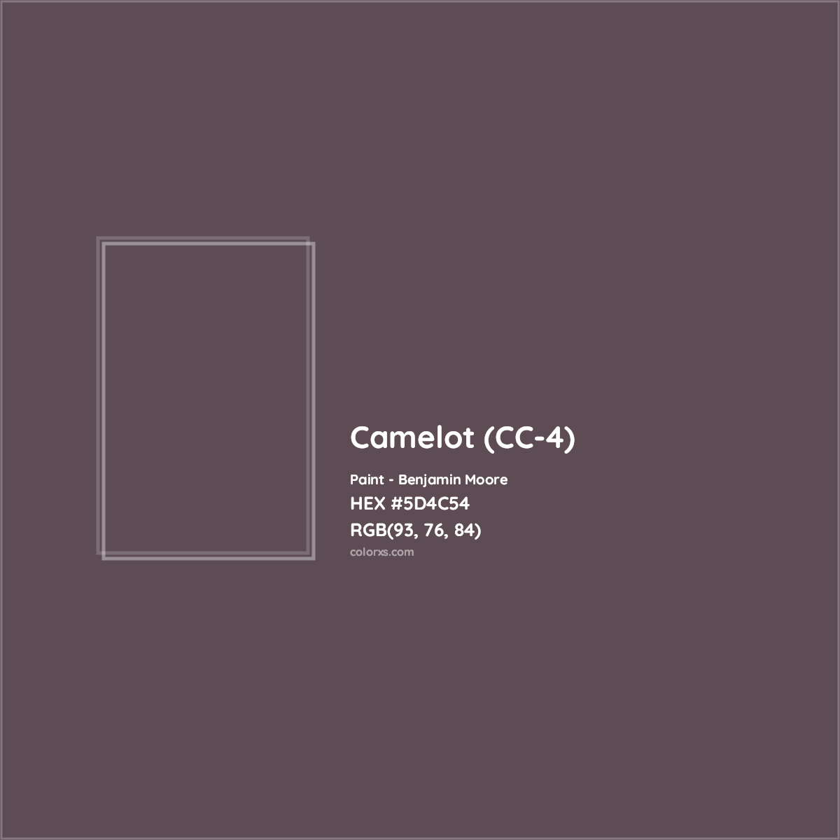 HEX #5D4C54 Camelot (CC-4) Paint Benjamin Moore - Color Code