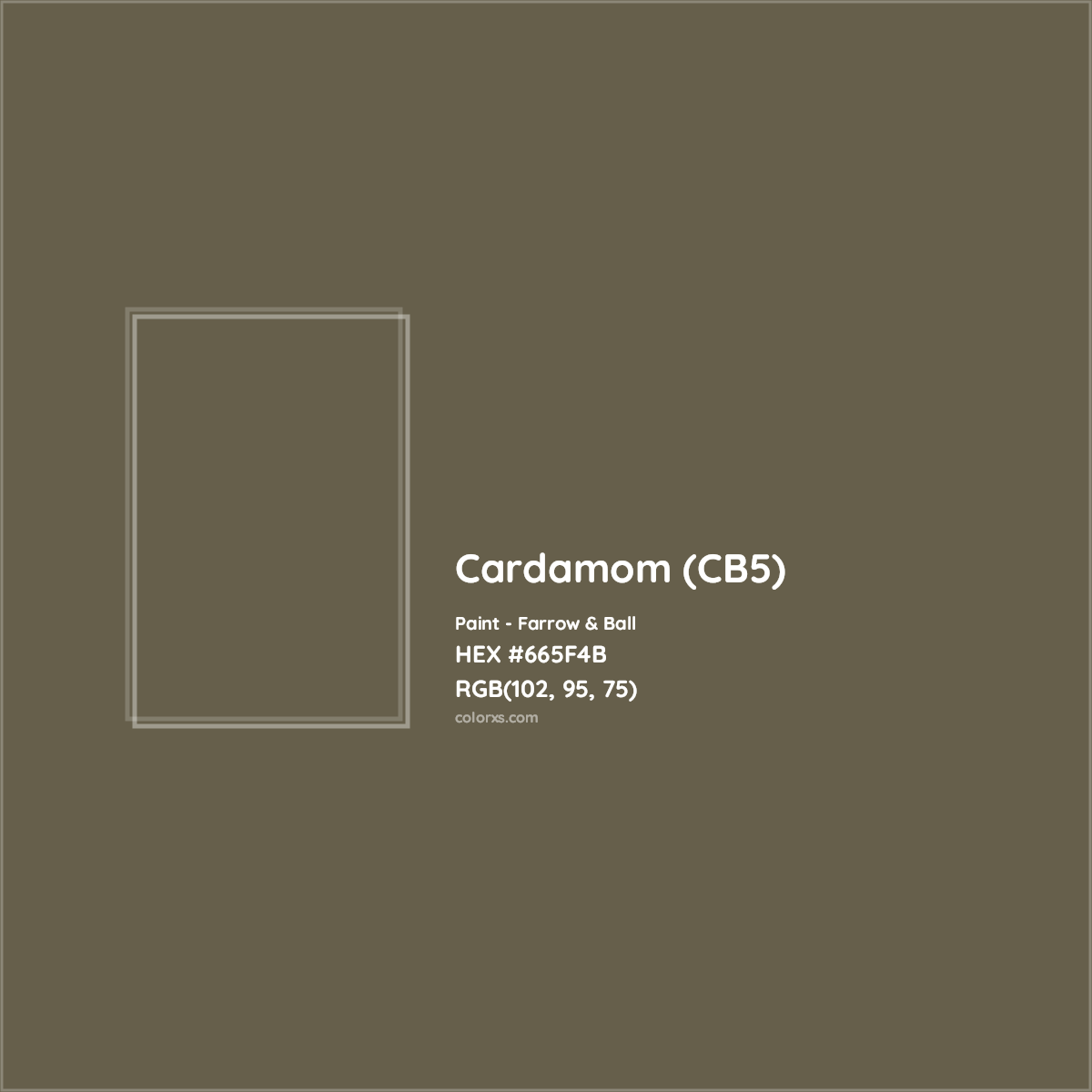 HEX #665F4B Cardamom (CB5) Paint Farrow & Ball - Color Code