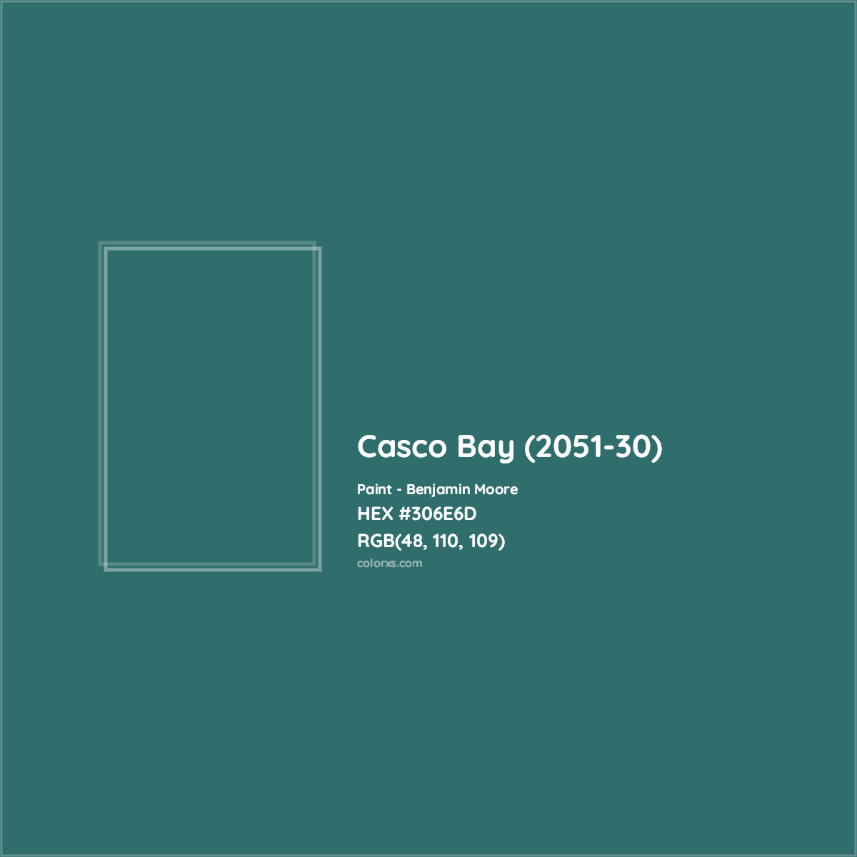 HEX #306E6D Casco Bay (2051-30) Paint Benjamin Moore - Color Code