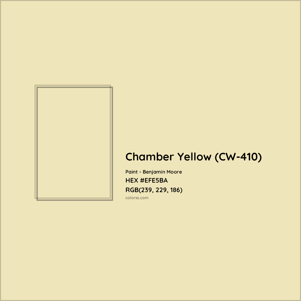 HEX #EFE5BA Chamber Yellow (CW-410) Paint Benjamin Moore - Color Code