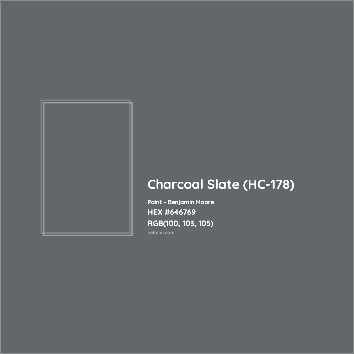 HEX #646769 Charcoal Slate (HC-178) Paint Benjamin Moore - Color Code