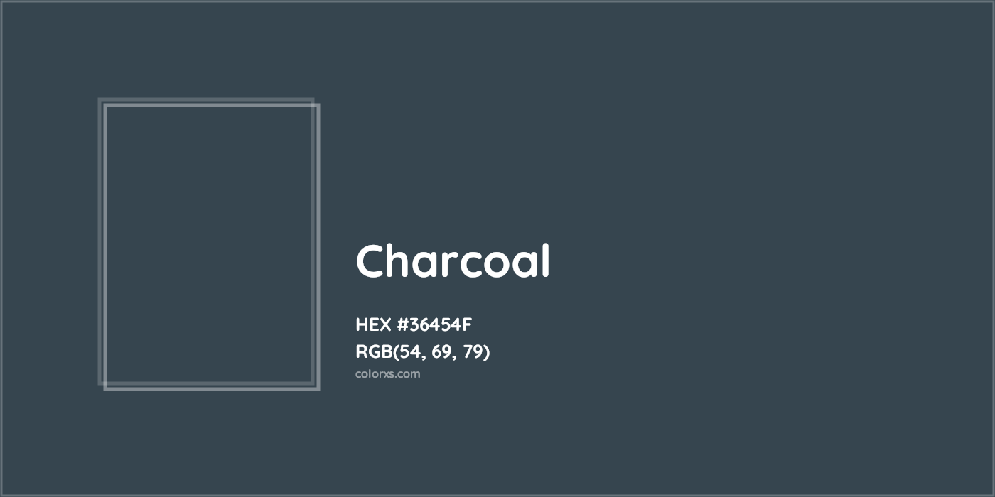 HEX #36454F Charcoal Color - Color Code