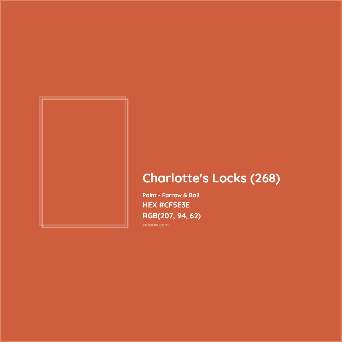 HEX #CF5E3E Charlotte's Locks (268) Paint Farrow & Ball - Color Code