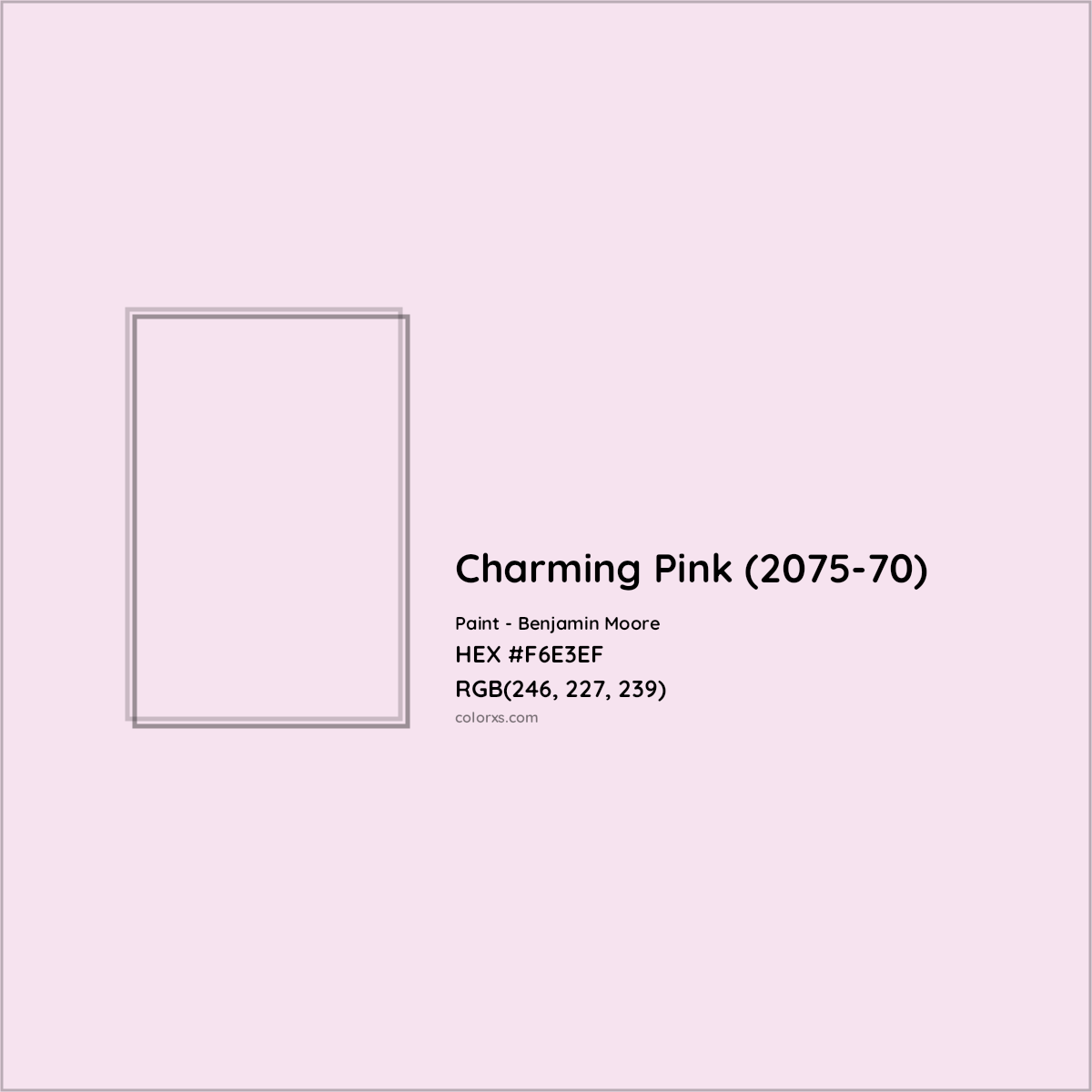 HEX #F6E3EF Charming Pink (2075-70) Paint Benjamin Moore - Color Code