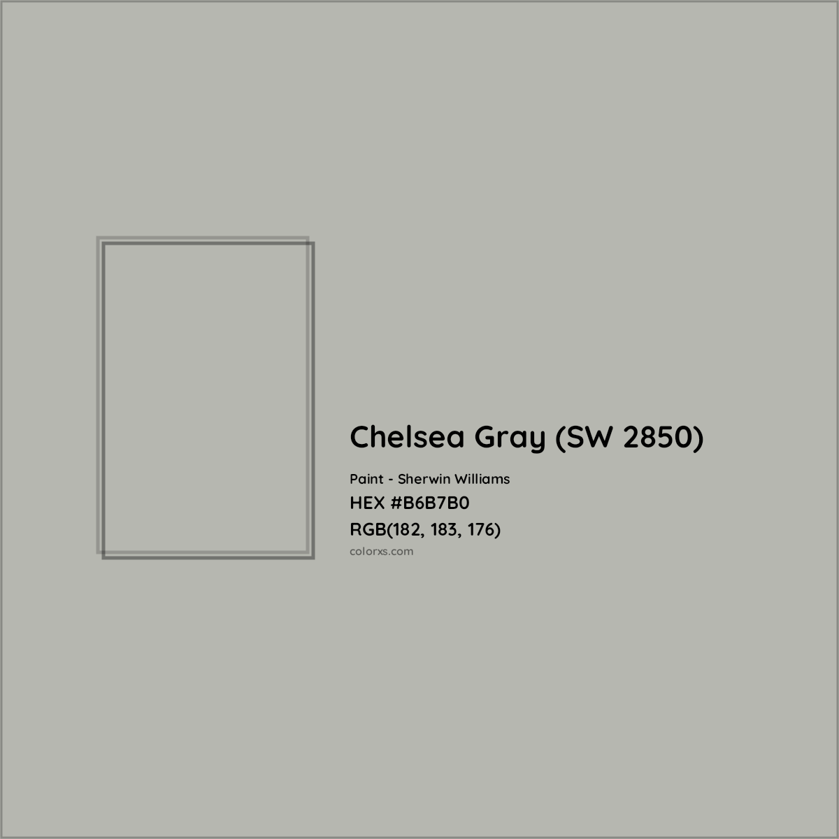 HEX #B6B7B0 Chelsea Gray (SW 2850) Paint Sherwin Williams - Color Code