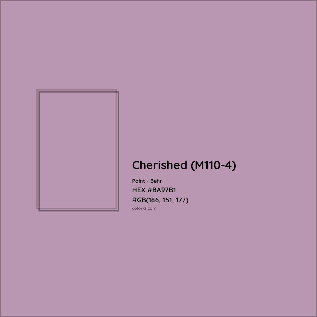 HEX #BA97B1 Cherished (M110-4) Paint Behr - Color Code