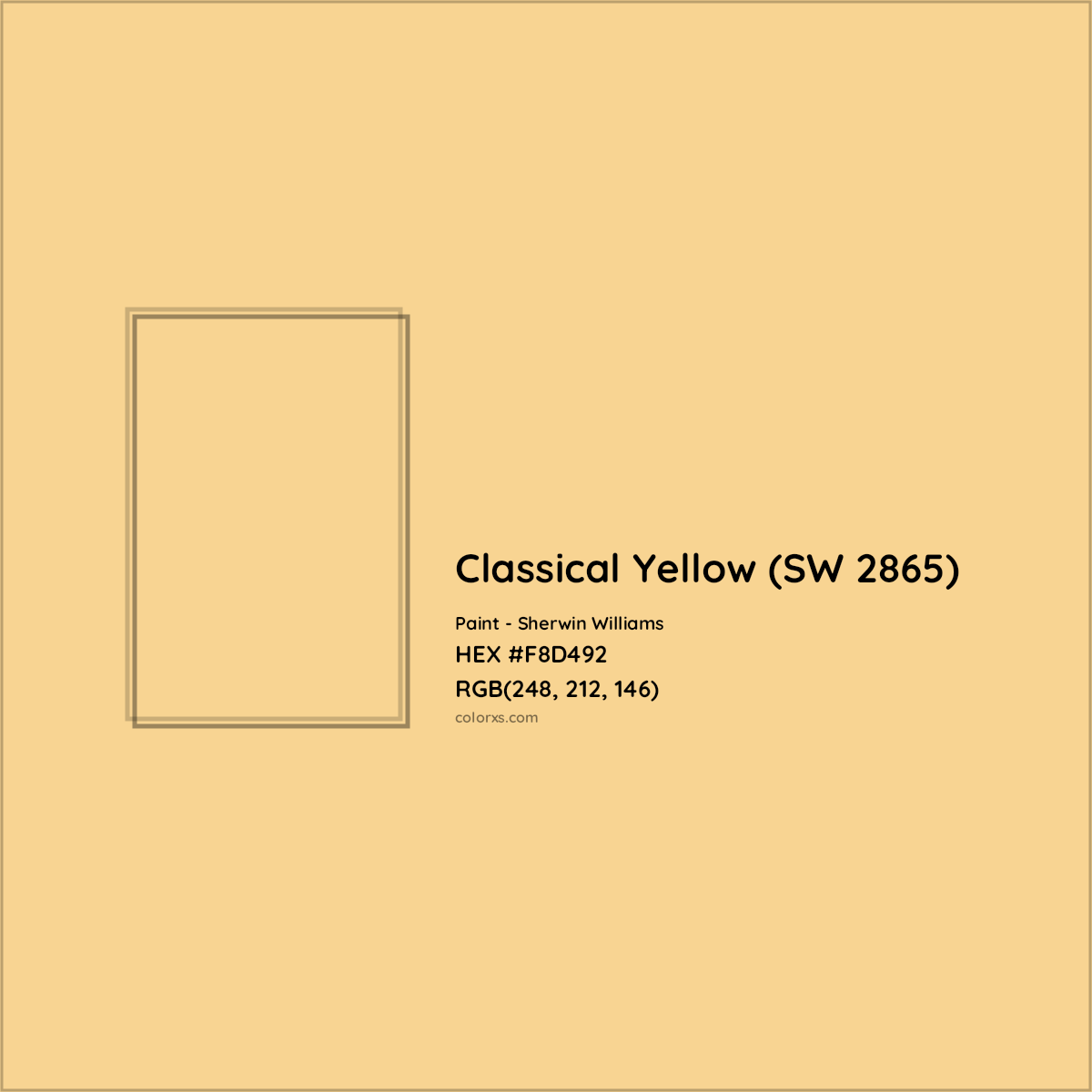 HEX #F8D492 Classical Yellow (SW 2865) Paint Sherwin Williams - Color Code