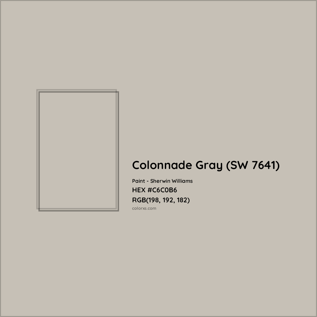 HEX #C6C0B6 Colonnade Gray (SW 7641) Paint Sherwin Williams - Color Code