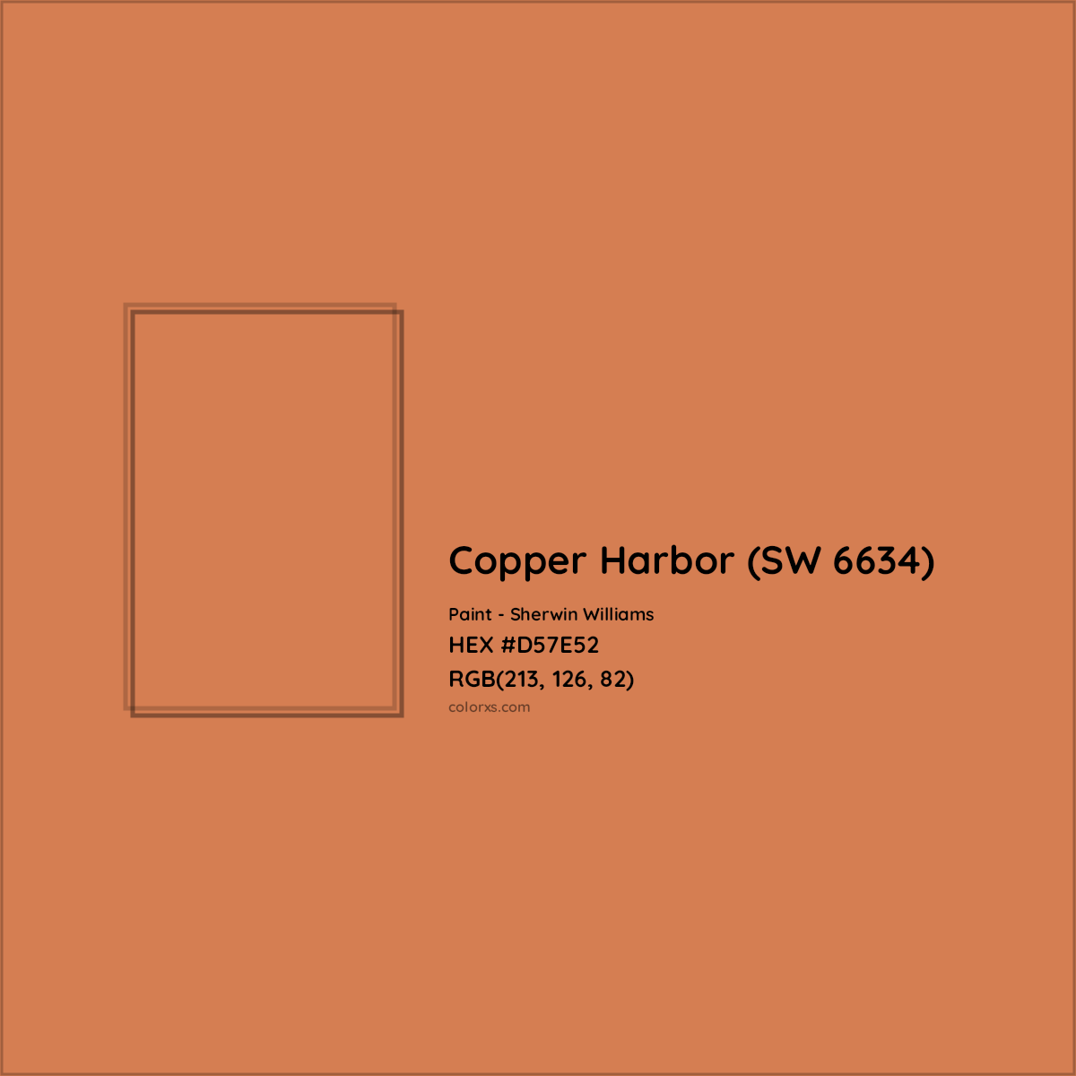 HEX #D57E52 Copper Harbor (SW 6634) Paint Sherwin Williams - Color Code