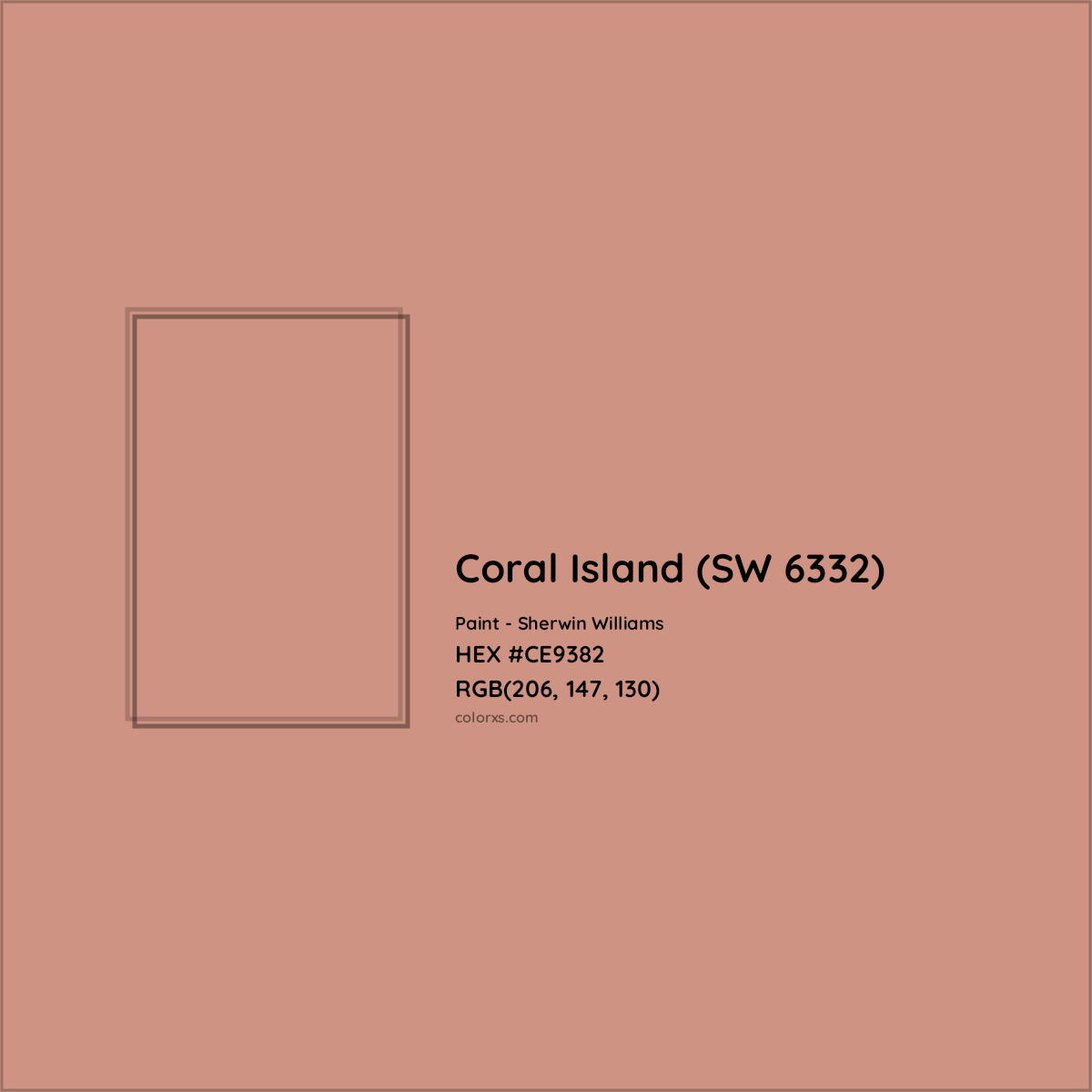 HEX #CE9382 Coral Island (SW 6332) Paint Sherwin Williams - Color Code