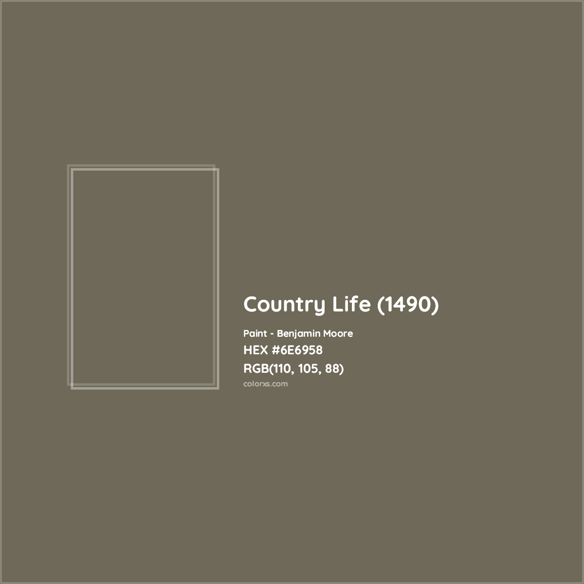 HEX #6E6958 Country Life (1490) Paint Benjamin Moore - Color Code