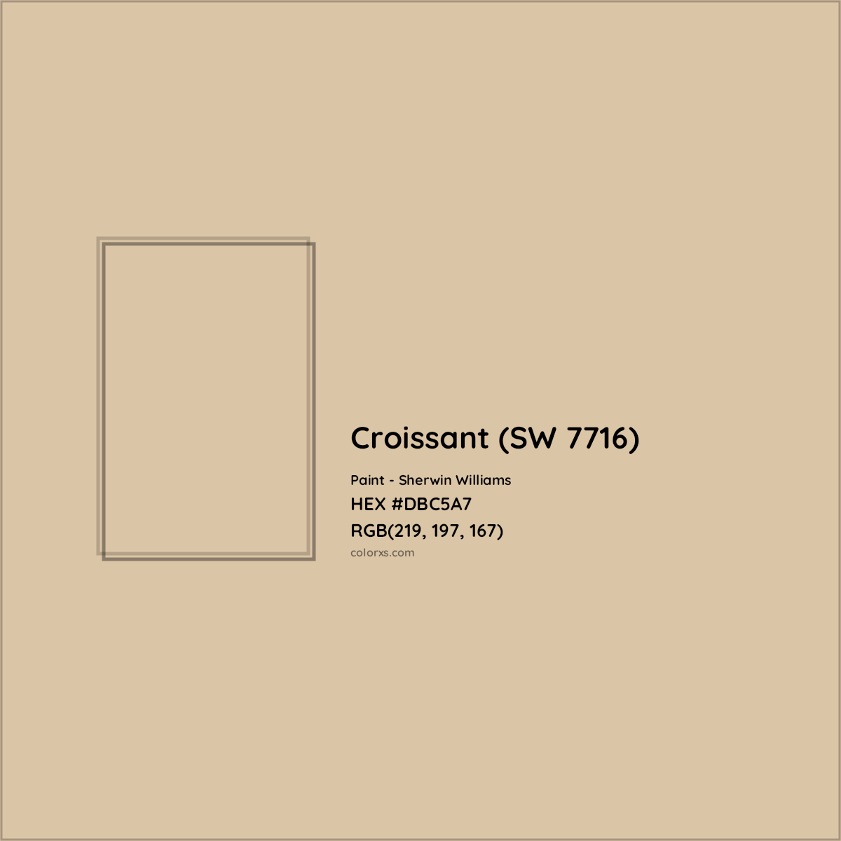 HEX #DBC5A7 Croissant (SW 7716) Paint Sherwin Williams - Color Code