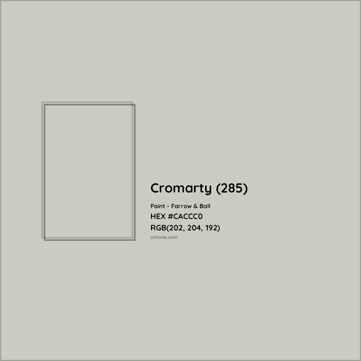 HEX #CACCC0 Cromarty (285) Paint Farrow & Ball - Color Code