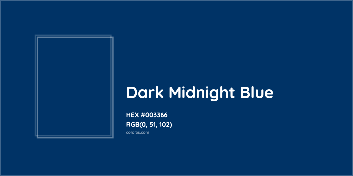 Crayola midnight blue - #003366 color code hexadecimal 