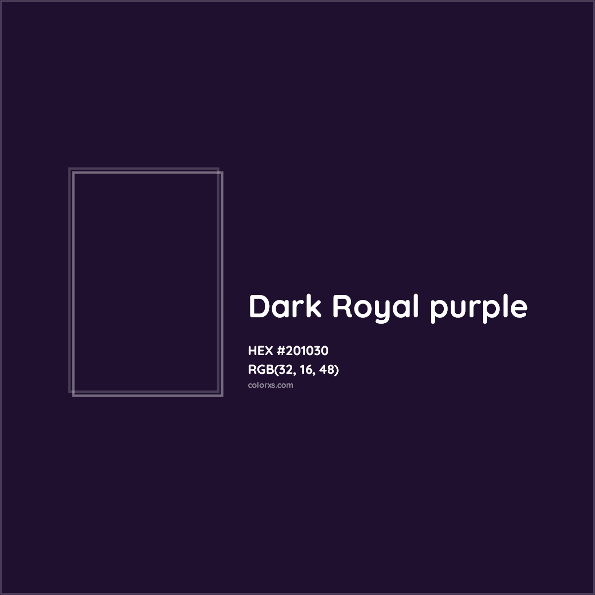 HEX #201030 Dark Royal purple Color - Color Code