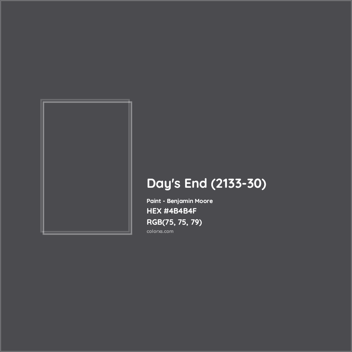 HEX #4B4B4F Day's End (2133-30) Paint Benjamin Moore - Color Code