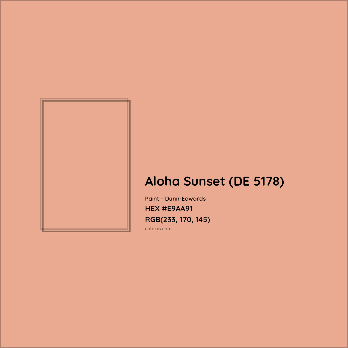 HEX #E9AA91 Aloha Sunset (DE 5178) Paint Dunn-Edwards - Color Code