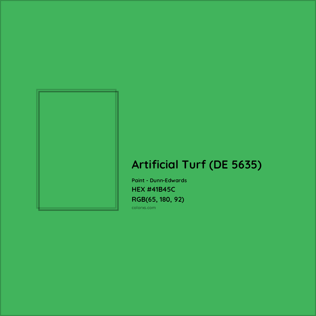 HEX #41B45C Artificial Turf (DE 5635) Paint Dunn-Edwards - Color Code