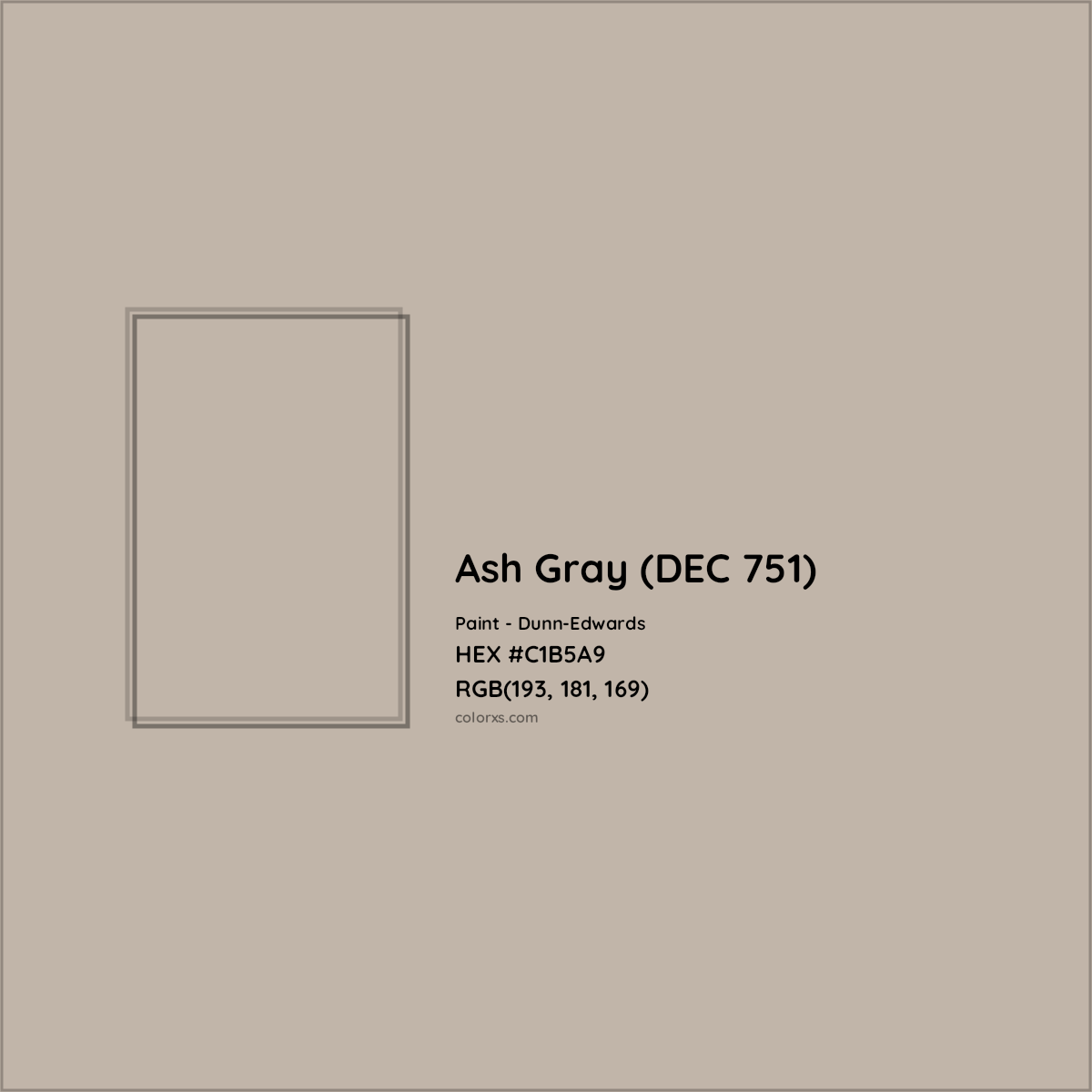 HEX #C1B5A9 Ash Gray (DEC 751) Paint Dunn-Edwards - Color Code