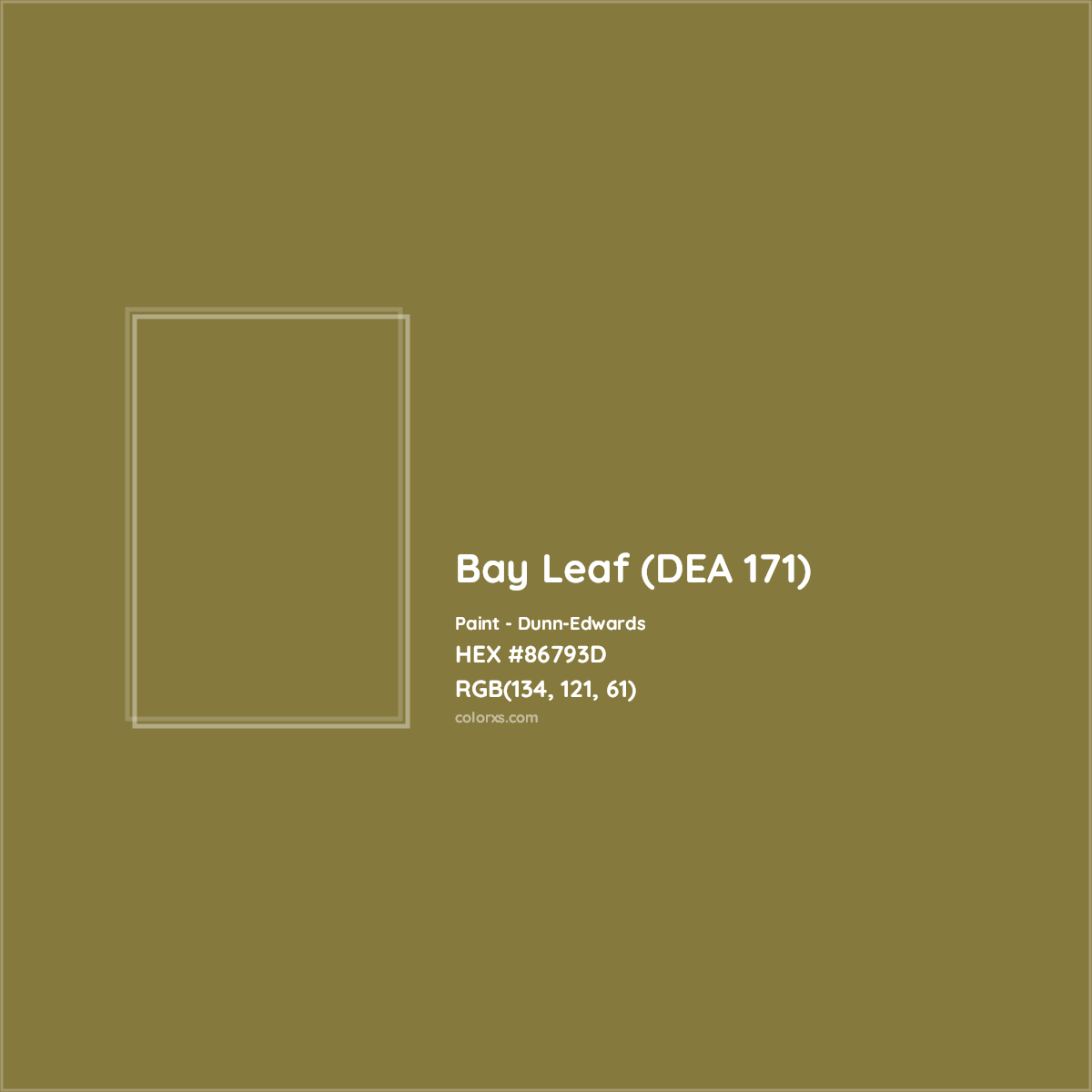 HEX #86793D Bay Leaf (DEA 171) Paint Dunn-Edwards - Color Code