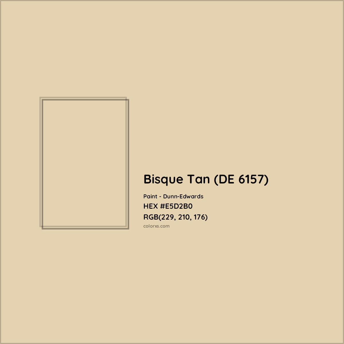 HEX #E5D2B0 Bisque Tan (DE 6157) Paint Dunn-Edwards - Color Code