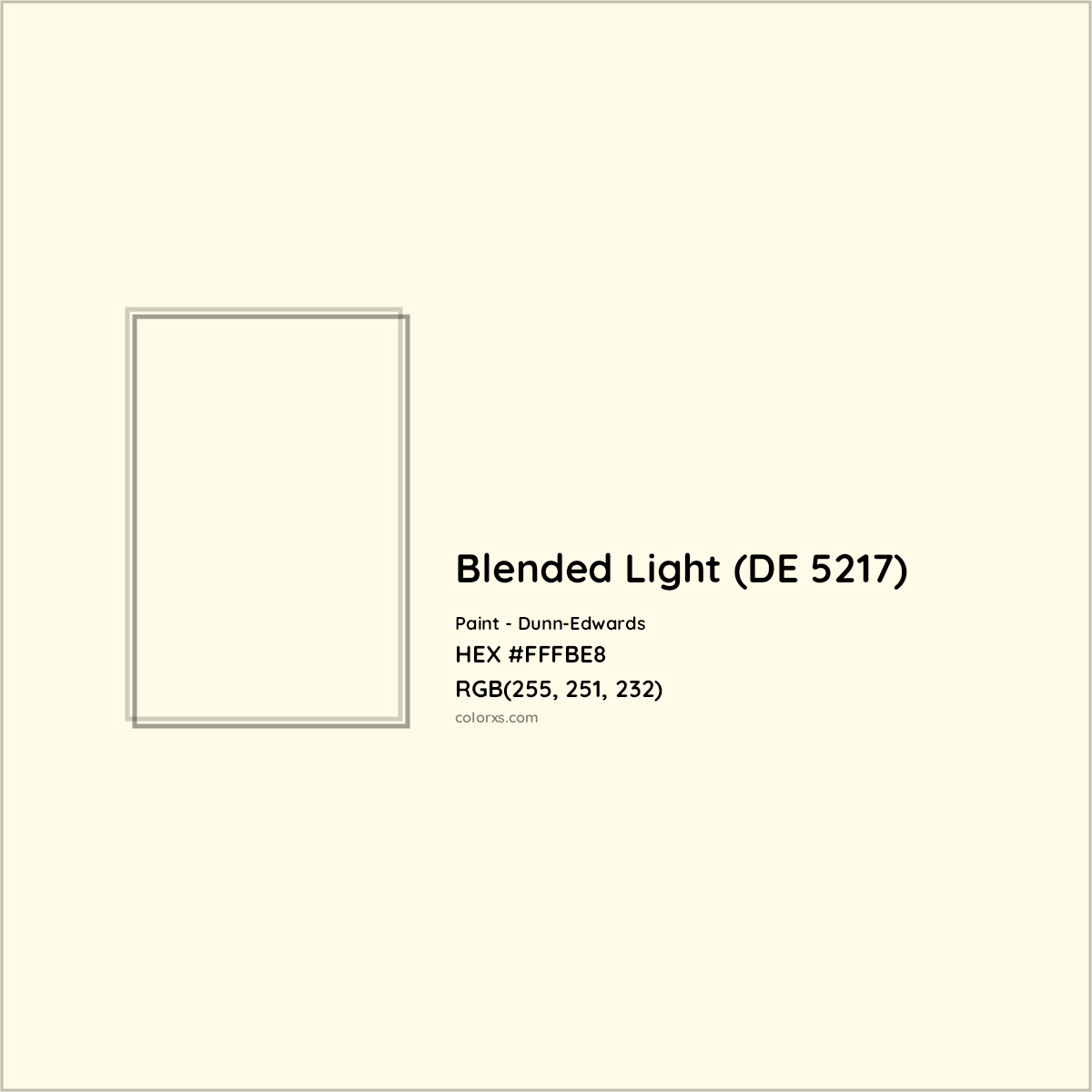 HEX #FFFBE8 Blended Light (DE 5217) Paint Dunn-Edwards - Color Code