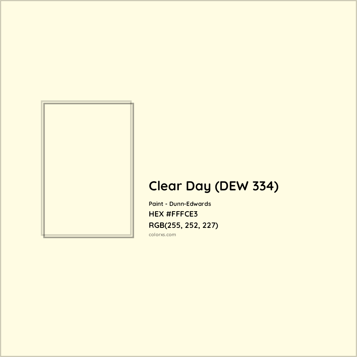 HEX #FFFCE3 Clear Day (DEW 334) Paint Dunn-Edwards - Color Code