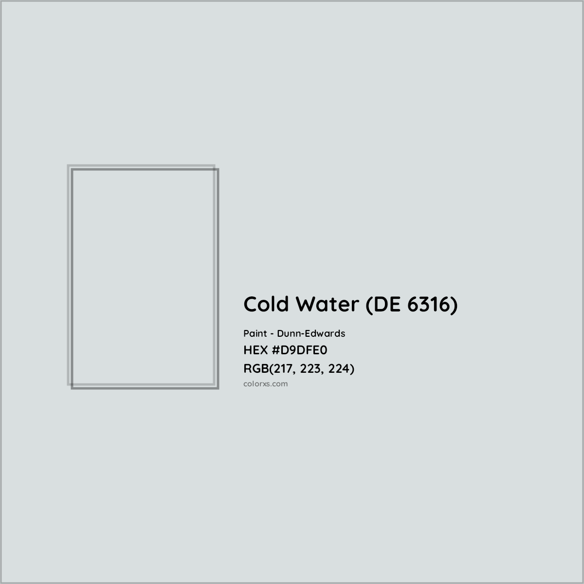 HEX #D9DFE0 Cold Water (DE 6316) Paint Dunn-Edwards - Color Code