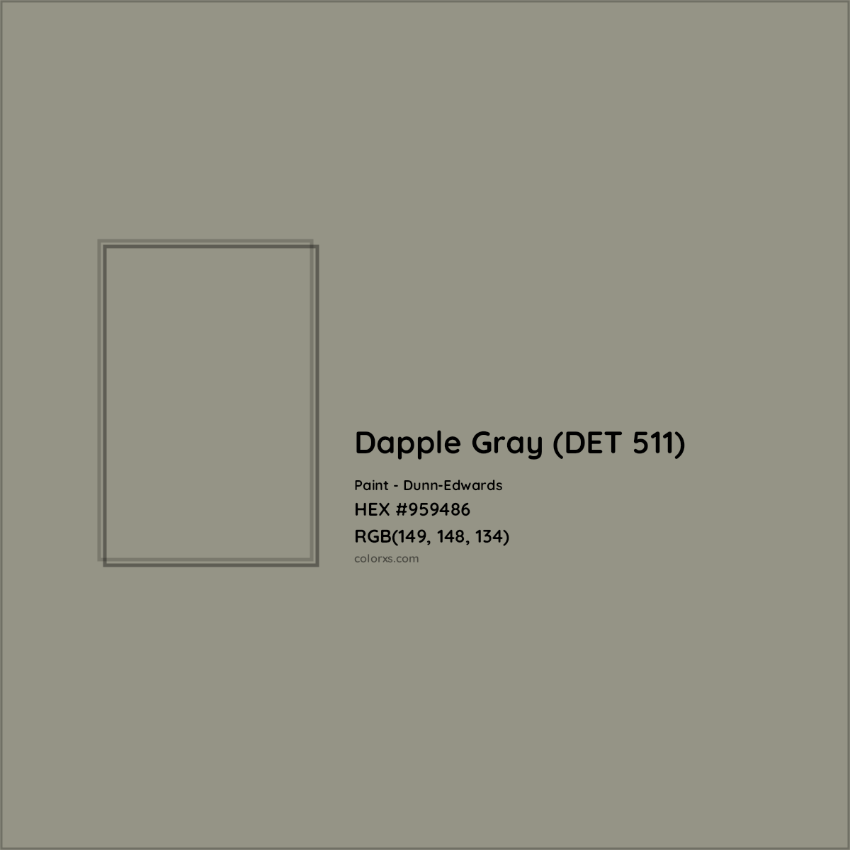 HEX #959486 Dapple Gray (DET 511) Paint Dunn-Edwards - Color Code