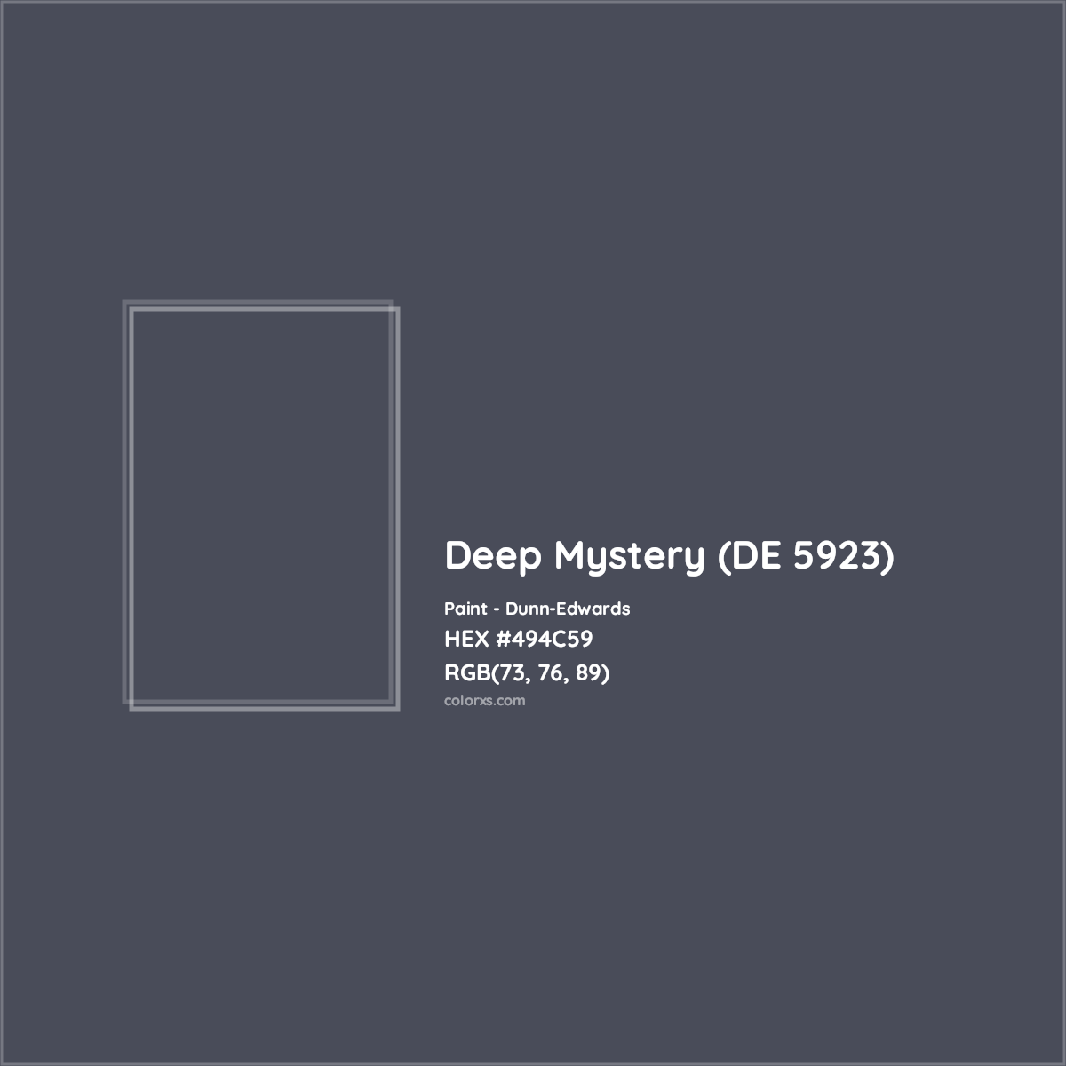 HEX #494C59 Deep Mystery (DE 5923) Paint Dunn-Edwards - Color Code