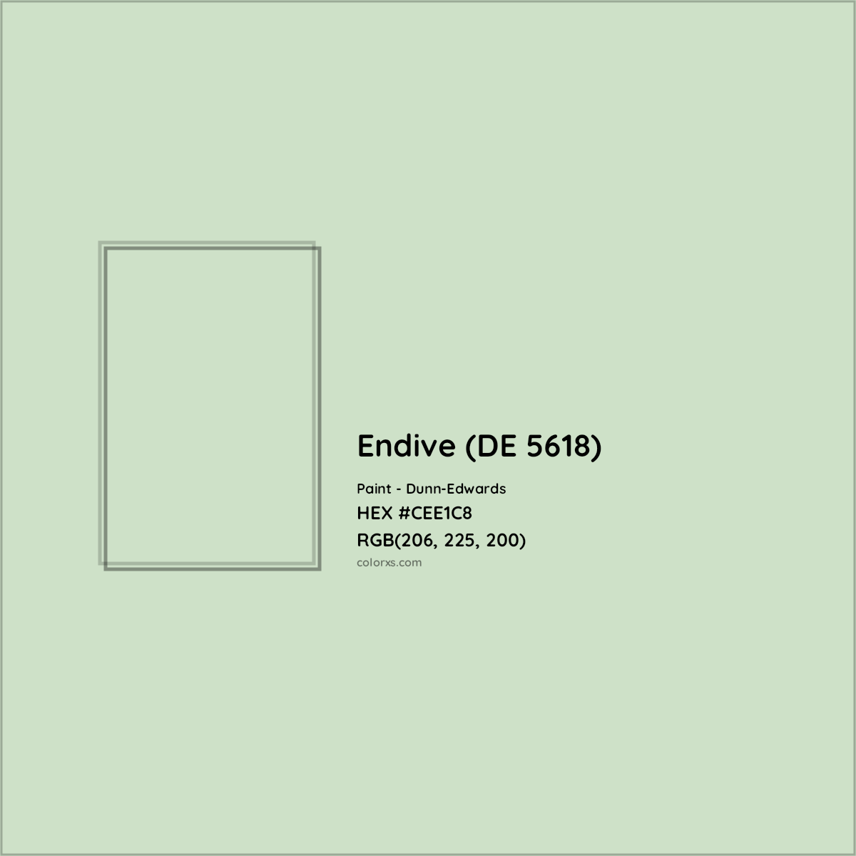 HEX #CEE1C8 Endive (DE 5618) Paint Dunn-Edwards - Color Code