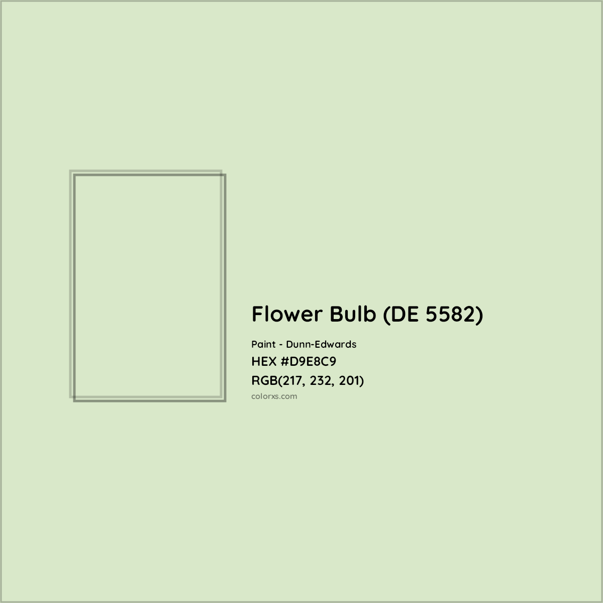 HEX #D9E8C9 Flower Bulb (DE 5582) Paint Dunn-Edwards - Color Code