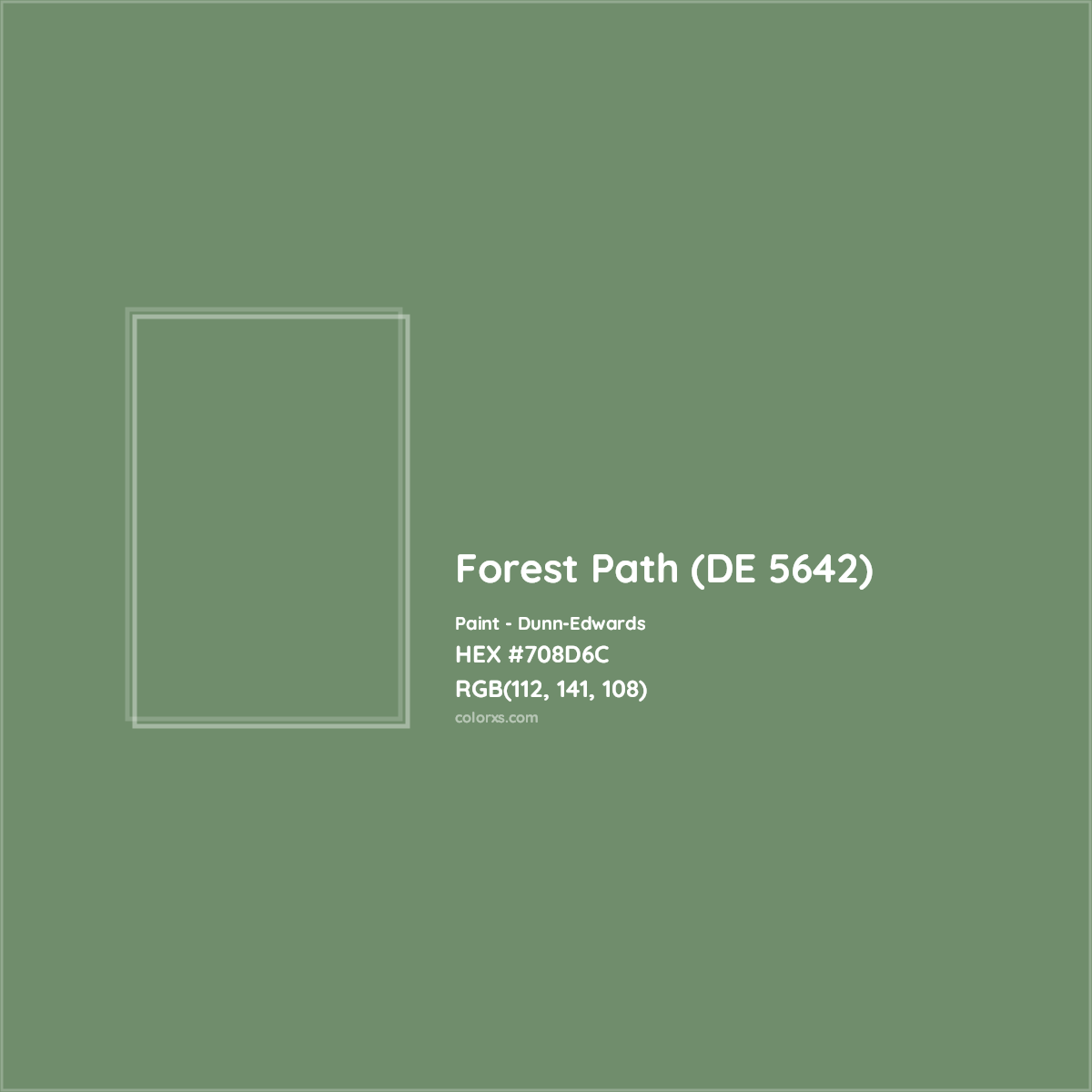 HEX #708D6C Forest Path (DE 5642) Paint Dunn-Edwards - Color Code