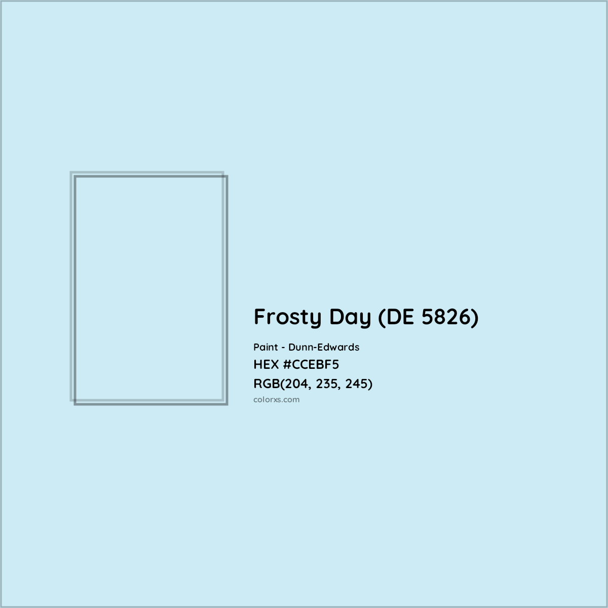 HEX #CCEBF5 Frosty Day (DE 5826) Paint Dunn-Edwards - Color Code